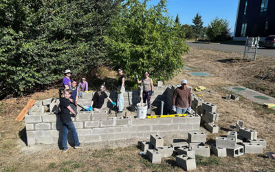 Middle and High School students build a greenhouse