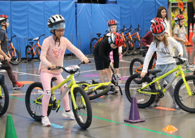 Learning to ride, right at school!