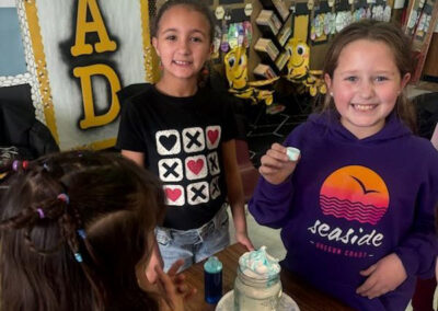 Future meteorologists in Lyle School District simulate rain clouds in science lesson